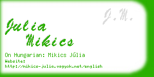 julia mikics business card